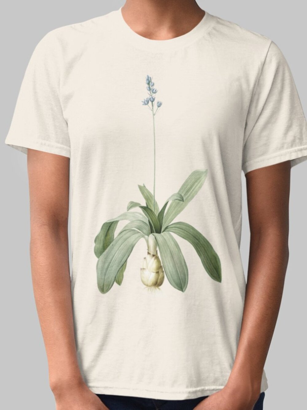 Lilio-Hyacinth Squill VTG Floral Print Short Sleeve Graphic Tee T-shirt S-XXL